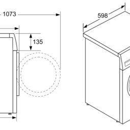 Máy giặt kèm sấy Bosch WNA254U0SG - kích thước