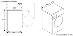 Máy giặt Bosch WGG234E0SG - kích thước