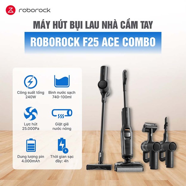 Máy hút bụi lau nhà cầm tay Roborock F25 ACE Combo