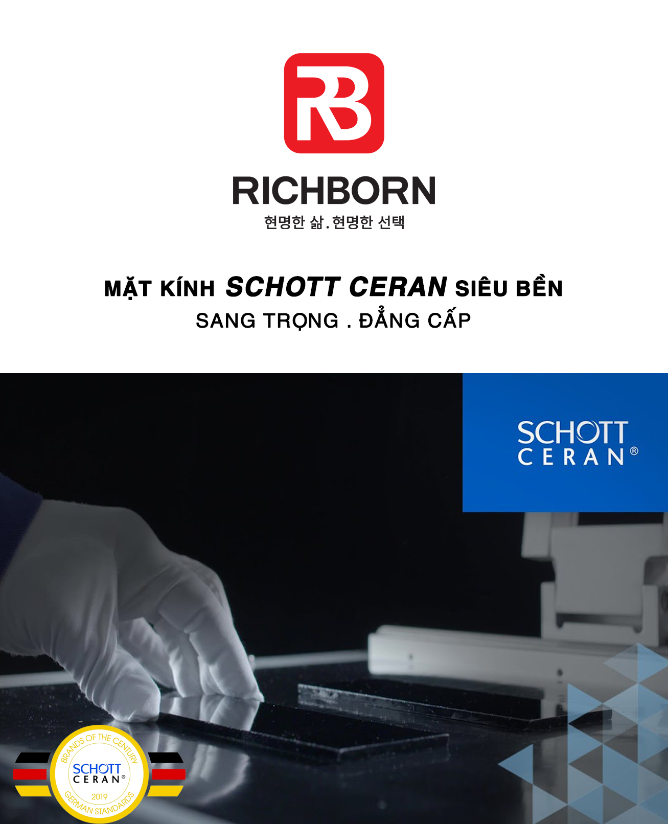 Bếp từ đôi Richborn RI7343H28RV-mặt kính SCHOOT CERAN
