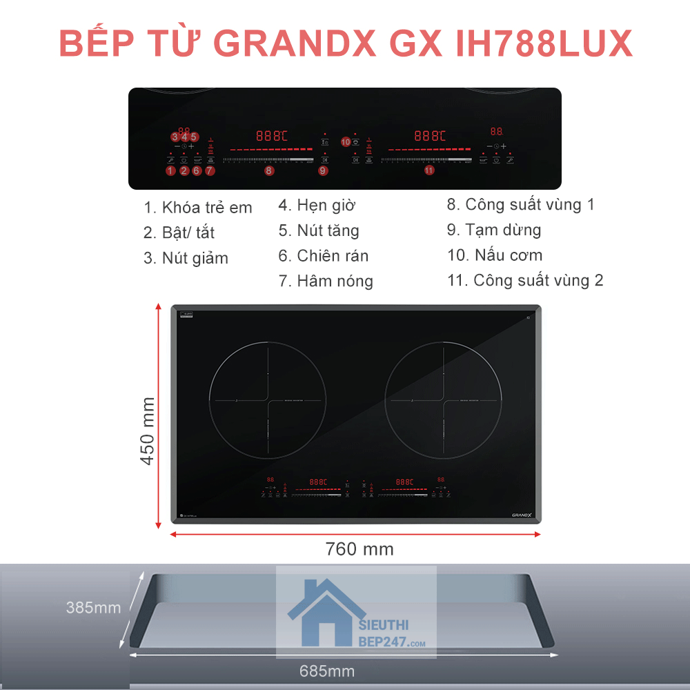 Bếp từ GrandX GX IH788Lux-1