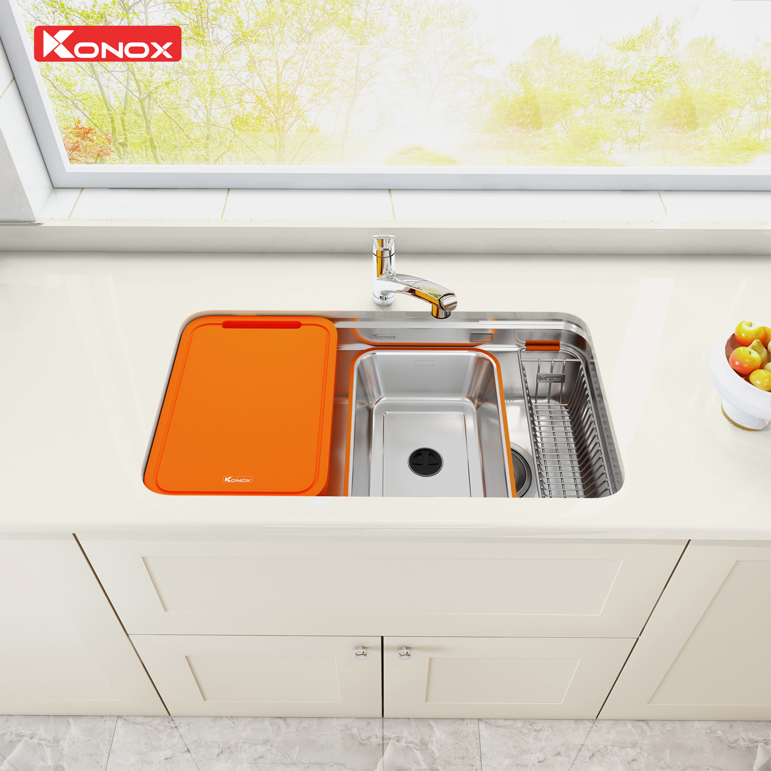 chậu rửa bát konox r50 tari 8047su