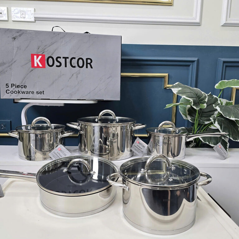 Bộ Nồi Inox Đúc Nguyên Khối 5 Đáy Kostcor